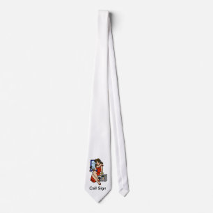 Ham Radio Brünett Button-up Girl Necktie Anpassen Krawatte