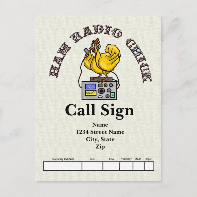 Ham Radio Chick QSL Card Postkarte (Vorderseite)