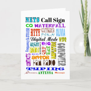 Ham Radio Digital Word Collage Carte de voeux