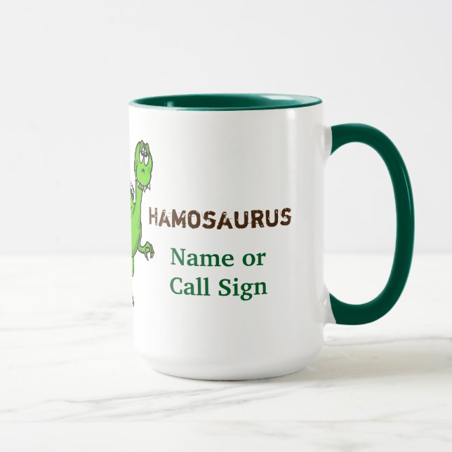 Ham Radio Dinosaur Mug Customisez-Le ! (Droite)