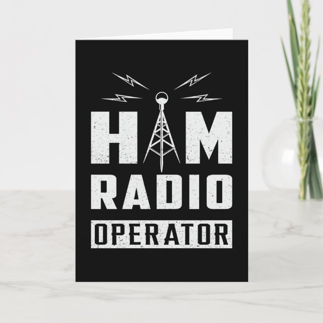 HAM Radio Frequency Operator Antenna Amateur Gesch Karte (Vorderseite)