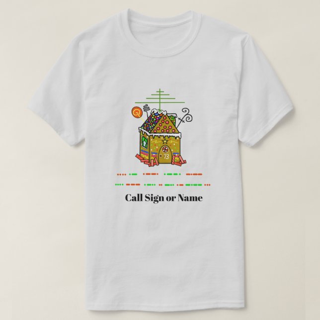 Ham Radio Gingerbread Weihnachtsfeiertag T - Shirt (Design vorne)