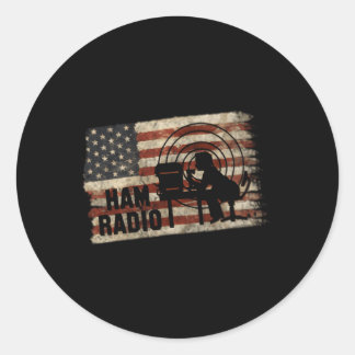 Ham Radio mit abgebrannter Fahne Amateur Ham Opera Runder Aufkleber