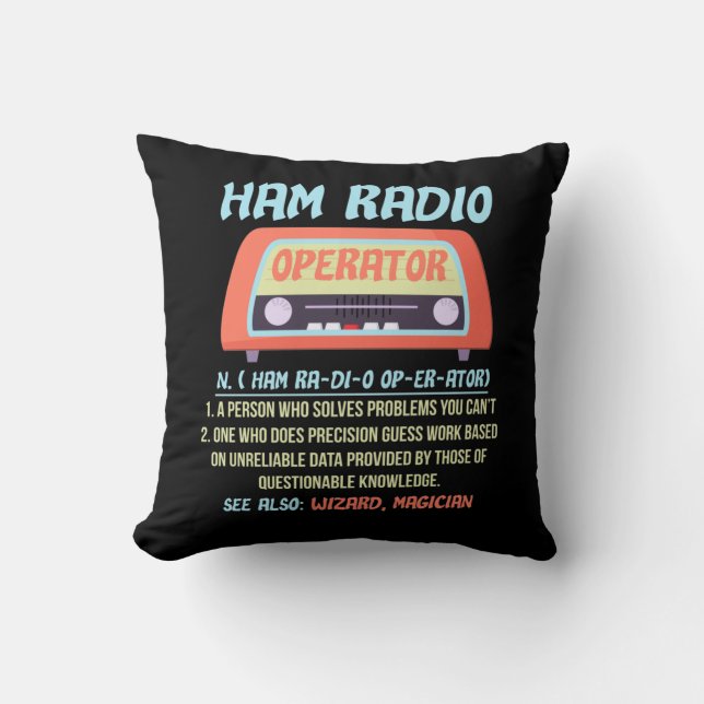 Ham Radio Operator Definition Amateur Radio Hobby Kissen (Vorderseite)