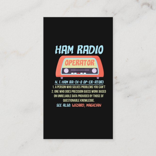 Ham Radio Operator Definition Amateur Radio Hobby Visitenkarte (Vorderseite)