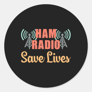 HAM Radio Operator Frequency Antenne Amateur Gesch Runder Aufkleber