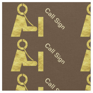 Ham Radio Operator Golden Icon Fabric + Call Sign Stoff