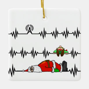 Ham Radio Père Noël Elf Fréquence Ornement de Noël