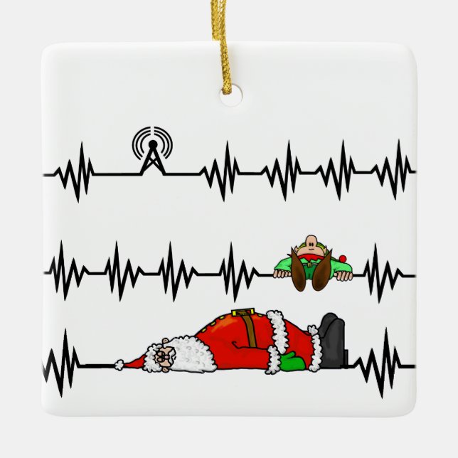 Ham Radio Père Noël Elf Fréquence Ornement de Noël (Devant)