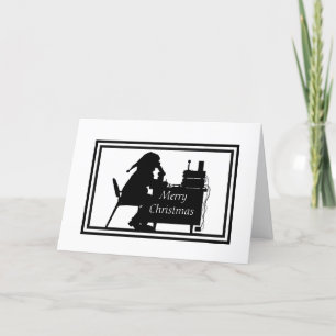 Ham Radio Père Noël Opérateur Silhouette Carte de 