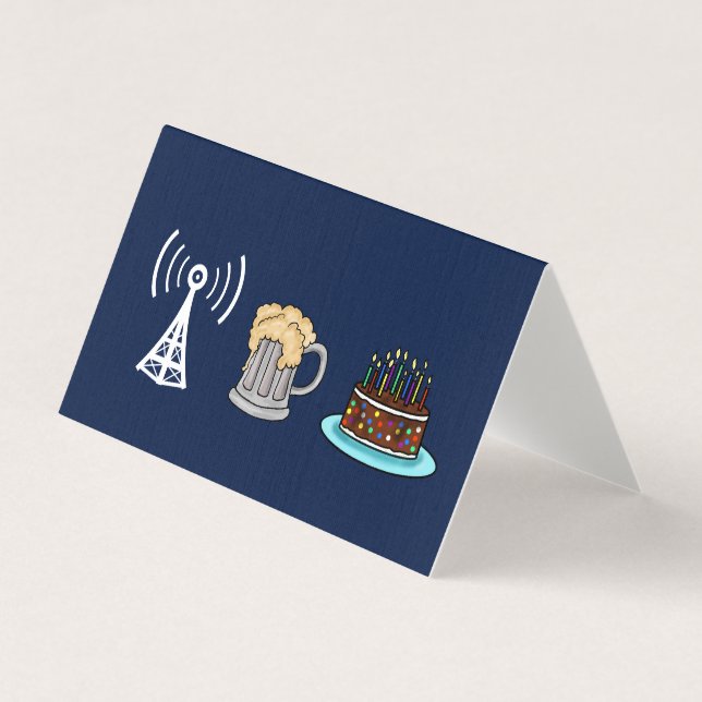Ham Radio Repeater, Beer & Cake Geburtstagskarte (Vorderseite)