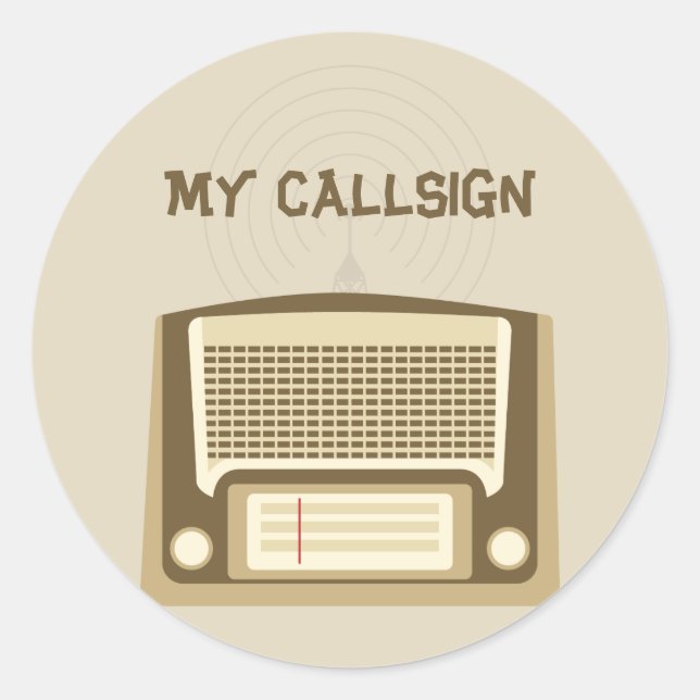 Ham Radio Runder Aufkleber (Vorderseite)