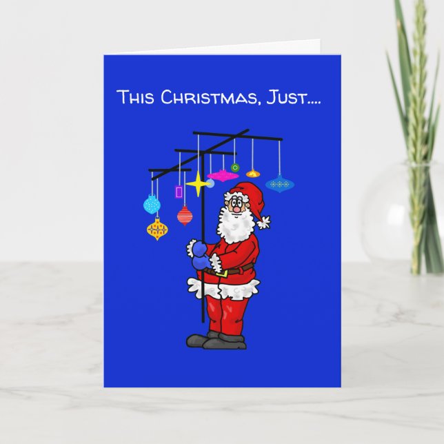 Ham Radio Santa and Antenna Christmas Card Karte (Vorderseite)