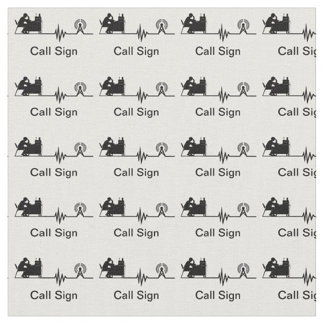 Ham Radio Silhouette Fabric mit Rufzeichen Stoff (Nahaufnahme)