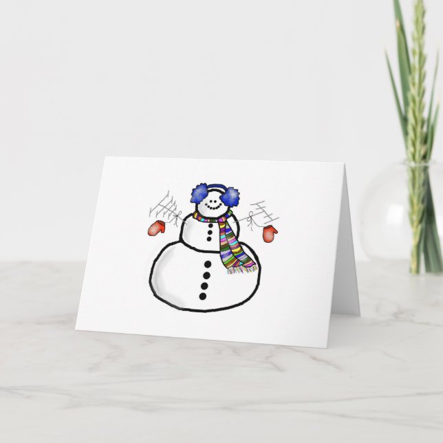 Ham Radio Snowman Weihnachtskarte Feiertagskarte (Vorderseite)