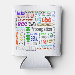 Ham Radio Word Collage Can Cooler Dosenkühler