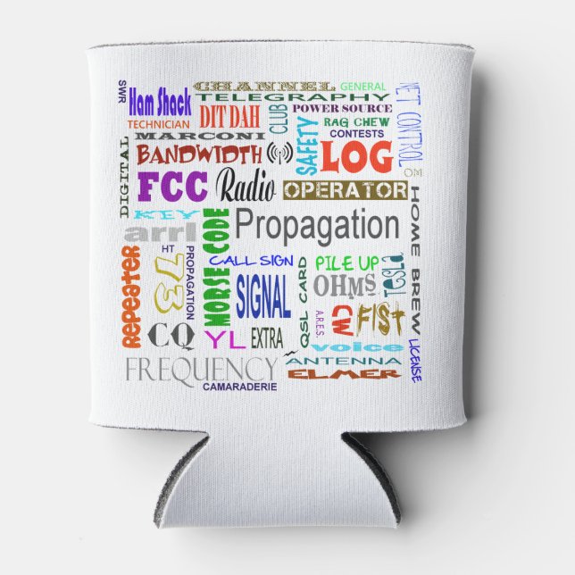 Ham Radio Word Collage Can Cooler Dosenkühler (Vorderseite)