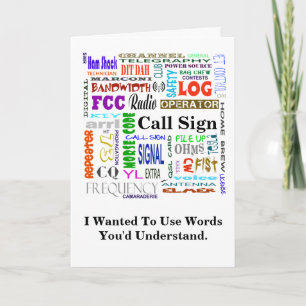 Ham Radio Word Collage Card Anpassen! Karte