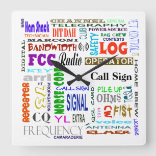 Ham Radio Word Collage Mur Horloge Personnaliser!