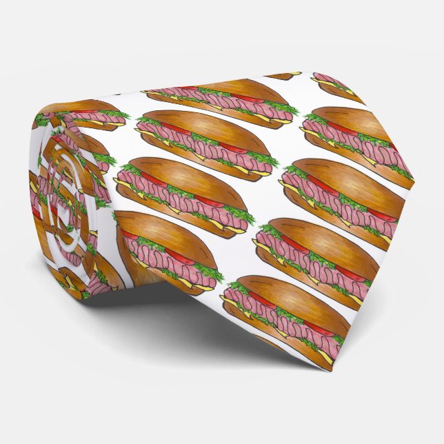 Ham und Käse Hoagie Sub Grinder Sandwich Krawatte (Gerollt)