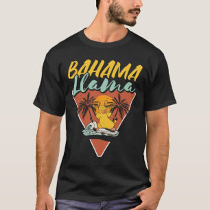 Hama Lama Lustiger Lama Surfer Surft Surfbrett T-Shirt