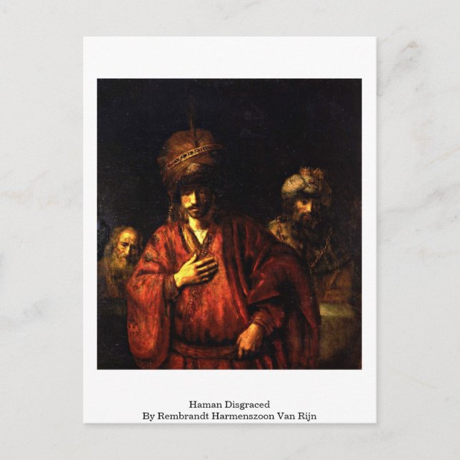 Haman wurde von Rembrandt Harmenszoon Van Rijn ver Postkarte (Vorderseite)