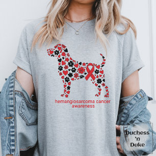 Hämangiosarkom-Bewusstsein rotes Band T-Shirt