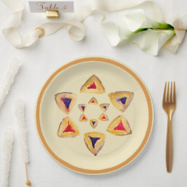 Hamantaschen Star Paper Plate für Purim Pappteller