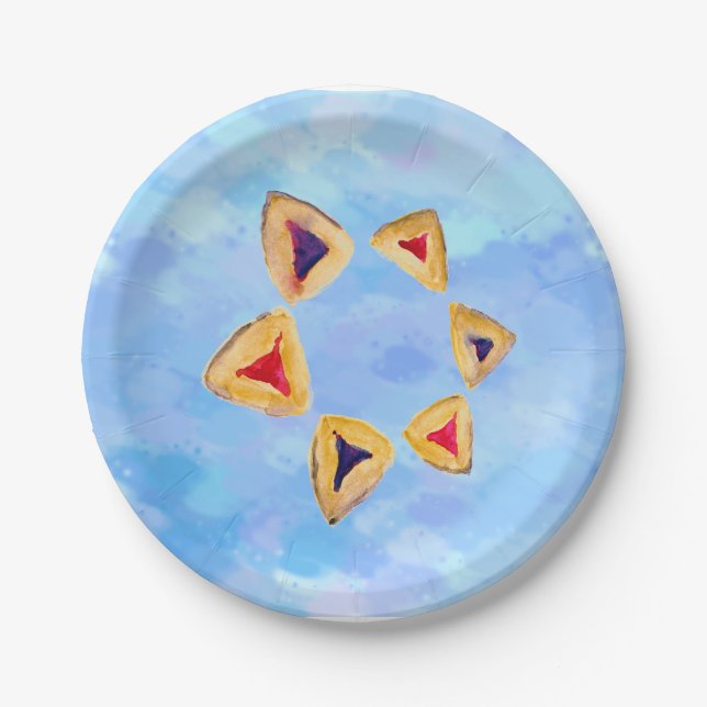 Hamantaschen Star Purim Party (kein Text) Pappteller (Vorderseite)