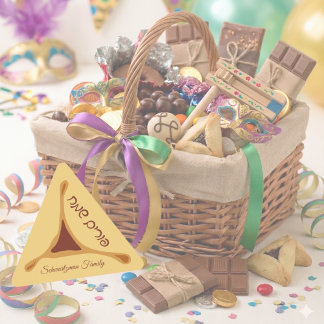 Hamantash Hamantaschen Hebrew Happy Purim Dreieckiger Aufkleber