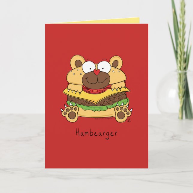 Hambearger - Funny Hamburger Bären-Puppenkarte Karte (Vorderseite)