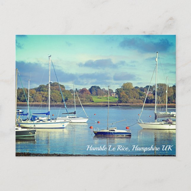 Hamble Le Rice Waters Edge Hampshire Postkarte (Vorderseite)