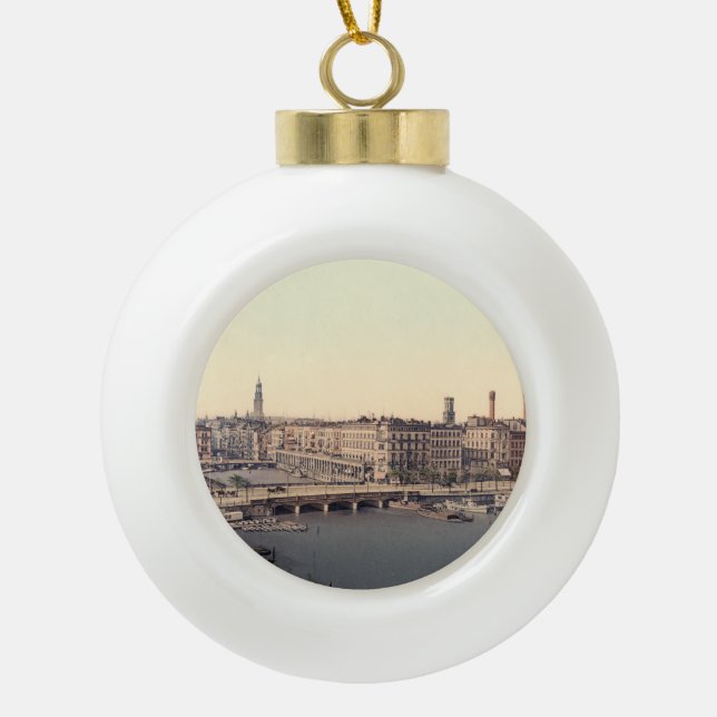 Hamburg Alsterarkaden Deutschland Alster Deutschla Keramik Kugel-Ornament (Vorderseite)