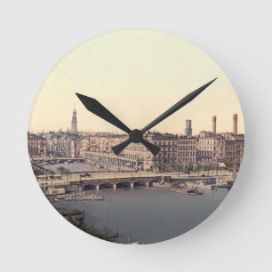 Hamburg Alsterarkaden Deutschland Alster Germany Runde Wanduhr