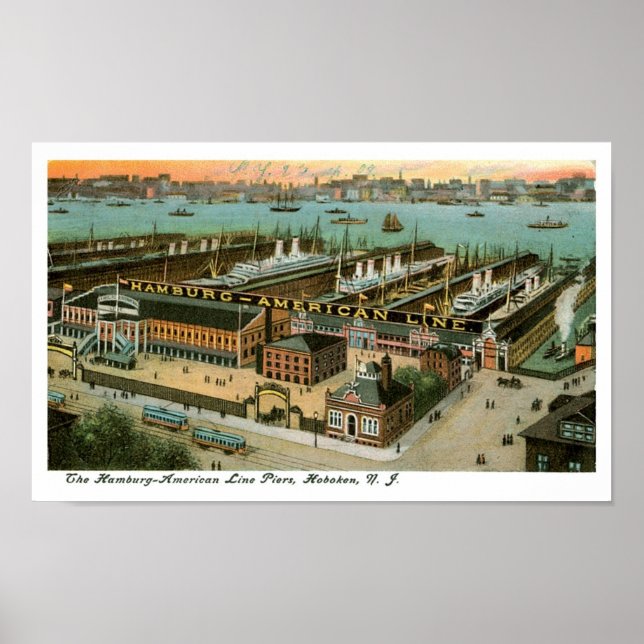 Hamburg America Line Piers Poster (Vorne)