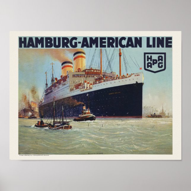 Hamburg-American Line Vintage Poster 1925 (Vorne)