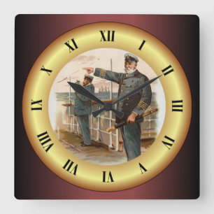 Hamburg-Amerika Lines ~ SS Waldersee ~ Quadratische Wanduhr