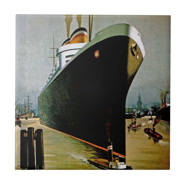 Hamburg-Amerika Linie Fliese (Vorderseite)