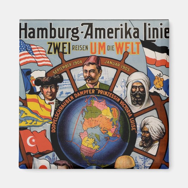 Hamburg Amerika Linie Poster Magnet (Vorne)