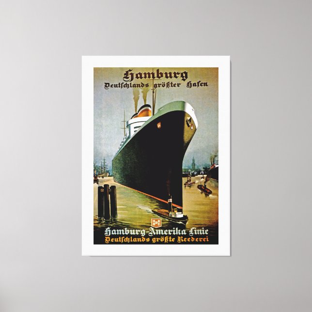 Hamburg-Amerika-Linie ~ XL Leinwanddruck (Vorderseite)