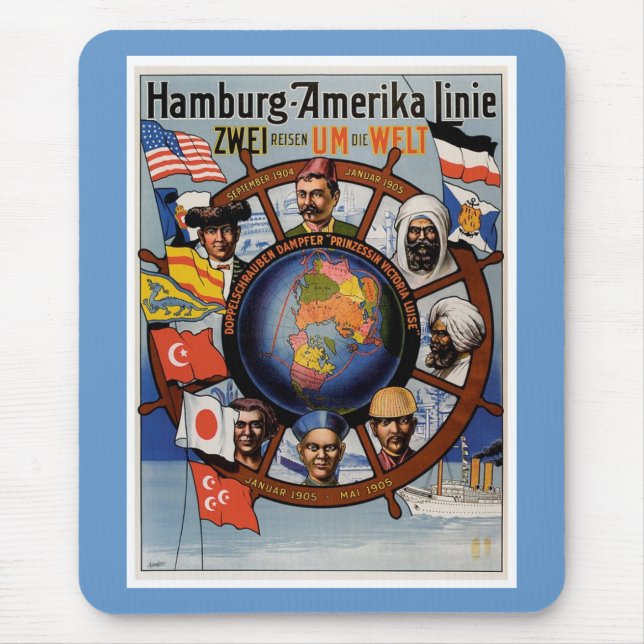 Hamburg-Amerika-Poster Mousepad (Vorne)