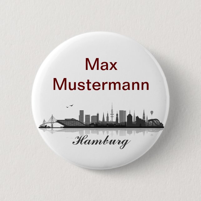 Hamburg Button / Anstecker / Pin (Vorderseite)