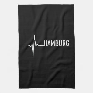 Hamburg City Heartbeat Geschirrtuch