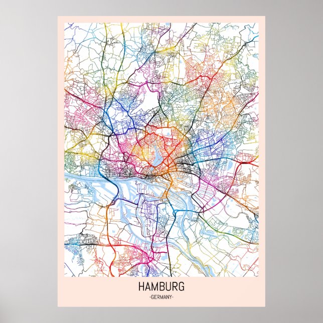 Hamburg City Map Poster (Vorne)