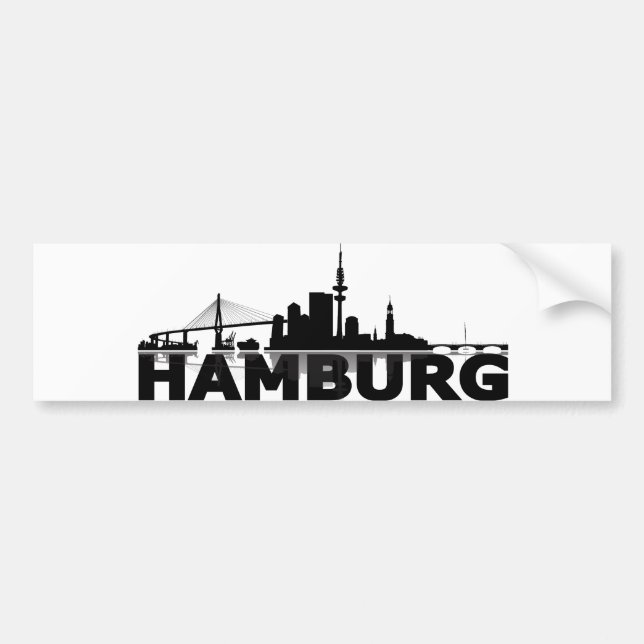 Hamburg City Skyline Autoaufkleber / Aufkleber (Vorne)