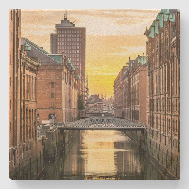 Hamburg CityScape Steinuntersetzer (Vorderseite)