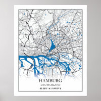 Hamburg Deutschland City Map Koordinaten