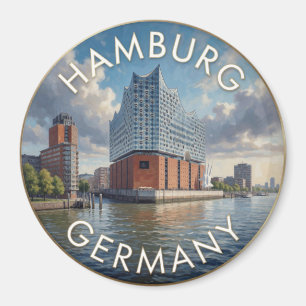 Hamburg Deutschland Elbphilharmonie Flussszene   Magnet