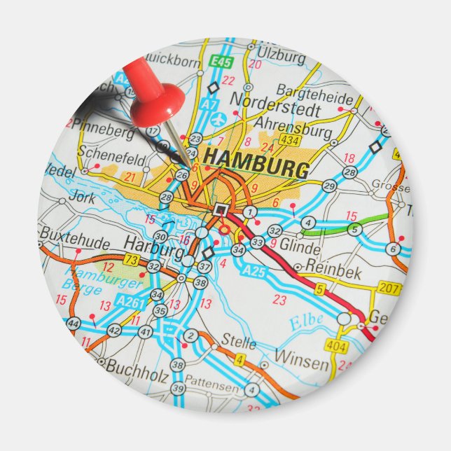 Hamburg, Deutschland Magnet (Vorne)