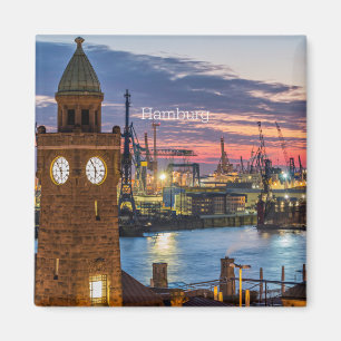 Hamburg, Deutschland - Panoramablick in der Dämme Magnet